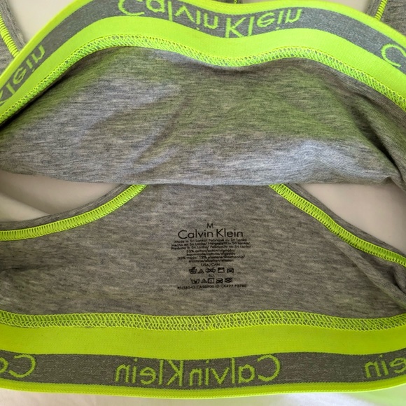 Women’s Calvin Klein grey and green racerback bra / bralette Size M - Picture 2 of 3